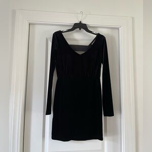 BCBGeneration Black Long Sleeve Velvet Dress
